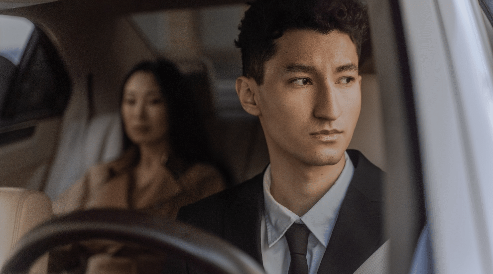 Man in a car
